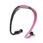 MP3 FM Wireless Sports In-Ear Headphone with TF Card Slot (Black,Pink)